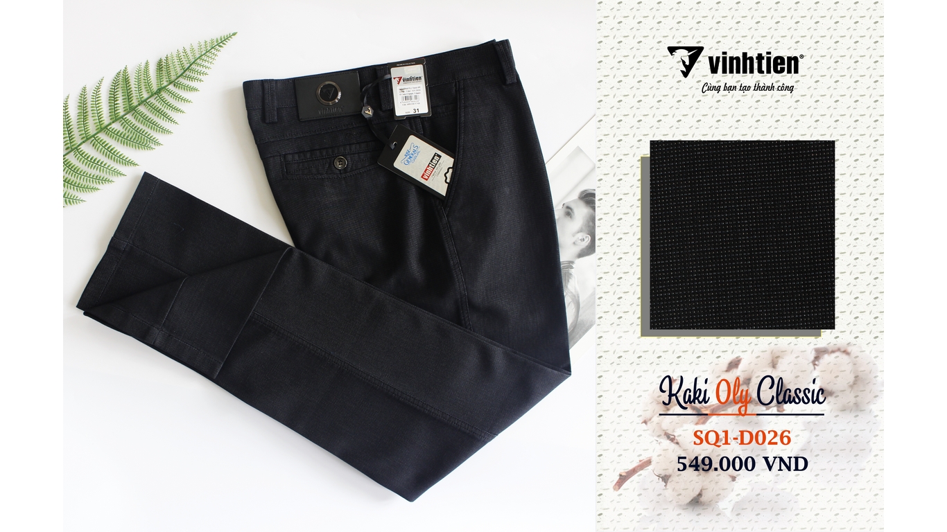 Quần KaKi Nam 0Ly Classic Trung Niên 589 Vĩnh Tiến - SQ1-D026