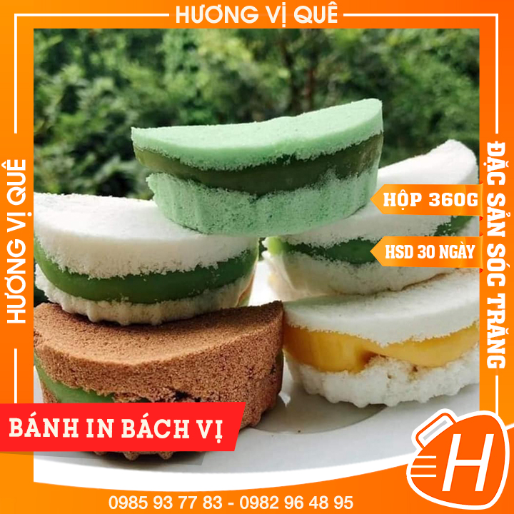 Bánh In Bách Vị Tân Huê Viên - Hộp 5 Cái 5 Vị Riêng Biệt - Đặc Sản Sóc Trăng