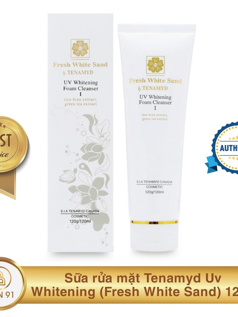 Sữa rửa mặt cho da nhờn tenamyd uv whitening foam cleanser i và ii 120ml chính hãng - 6595