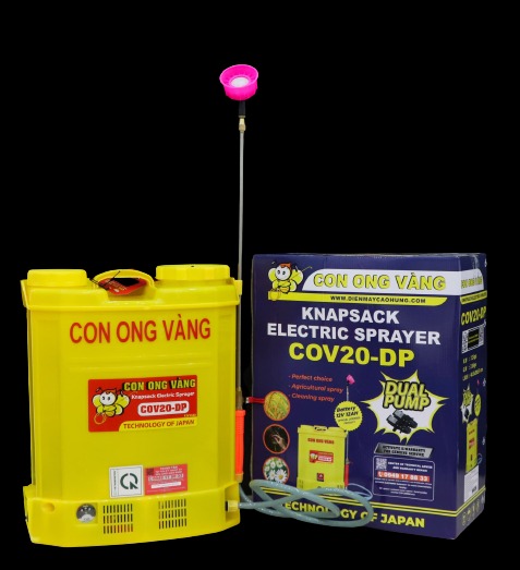 Bình xịt điện Con Ong COV20-DP (Bình 20 lít, bơm đôi , Acquy lớn 12V-12Ah)