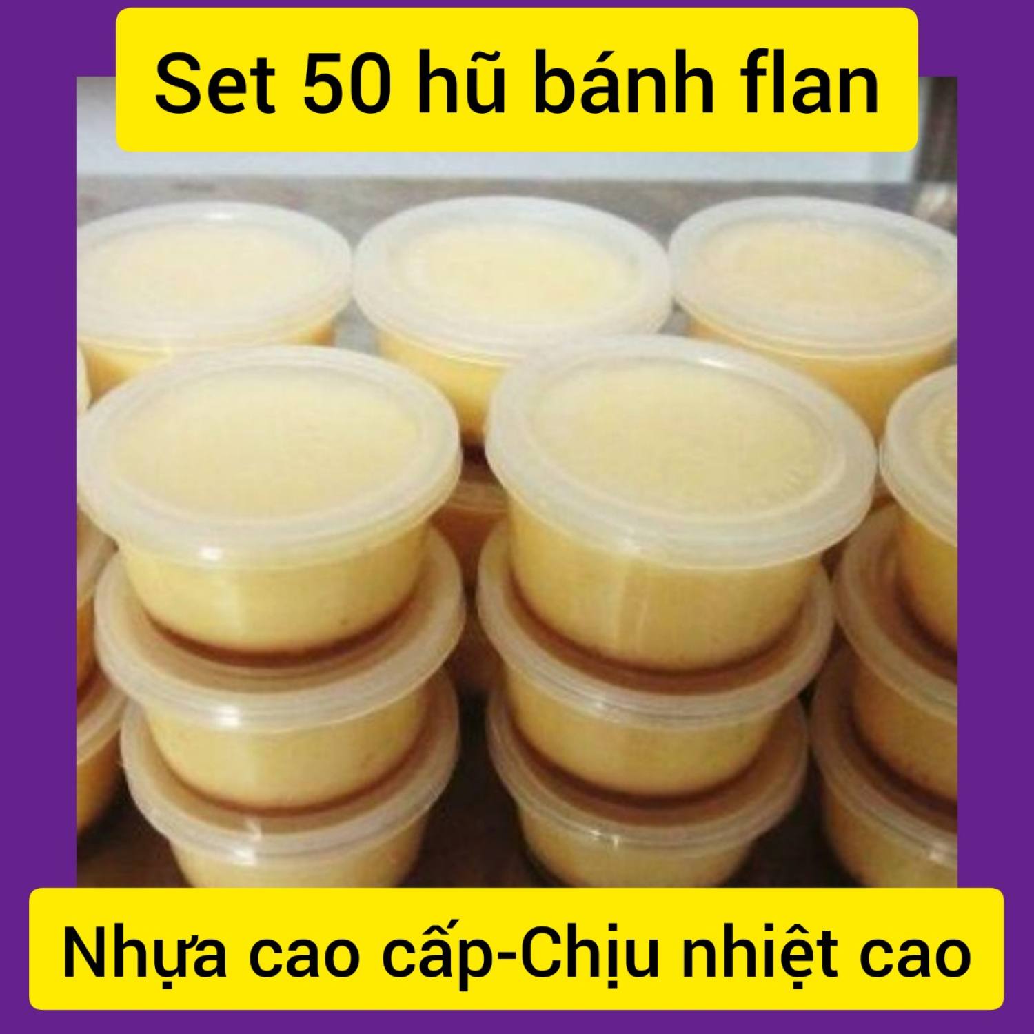 [Bao Hài Lòng]Set 50 Hũ Làm Bánh Flan,Rau Câu,Sữa Chua,Yaourt... (60ml) Chính Hãng Vĩnh Trường