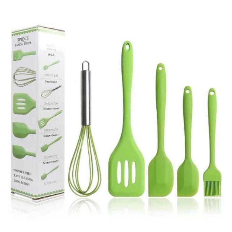 Bộ dụng cụ làm bánh 5 món silicon phới làm bánh