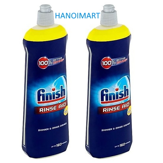 2 chai nước làm bóng finish 800ml dùng cho máy rửa chén bát
