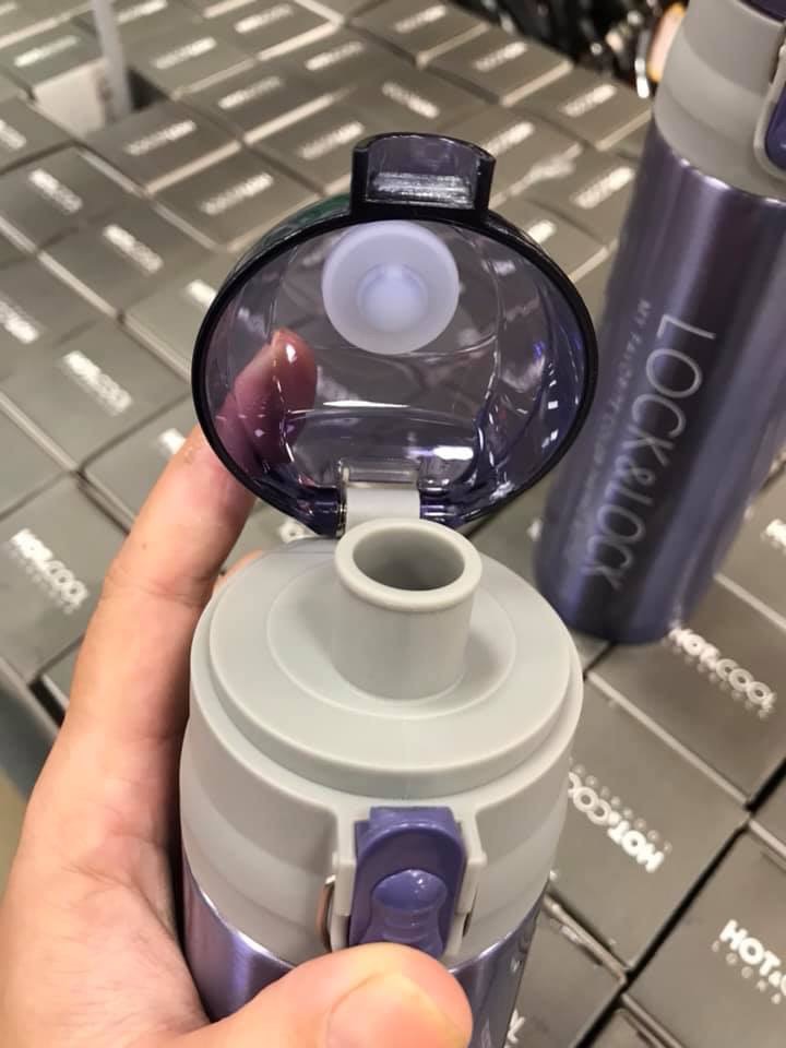 BÌNH  LOCK& LOCK 500ML MÀU TÍM CHÍNH HÃNG