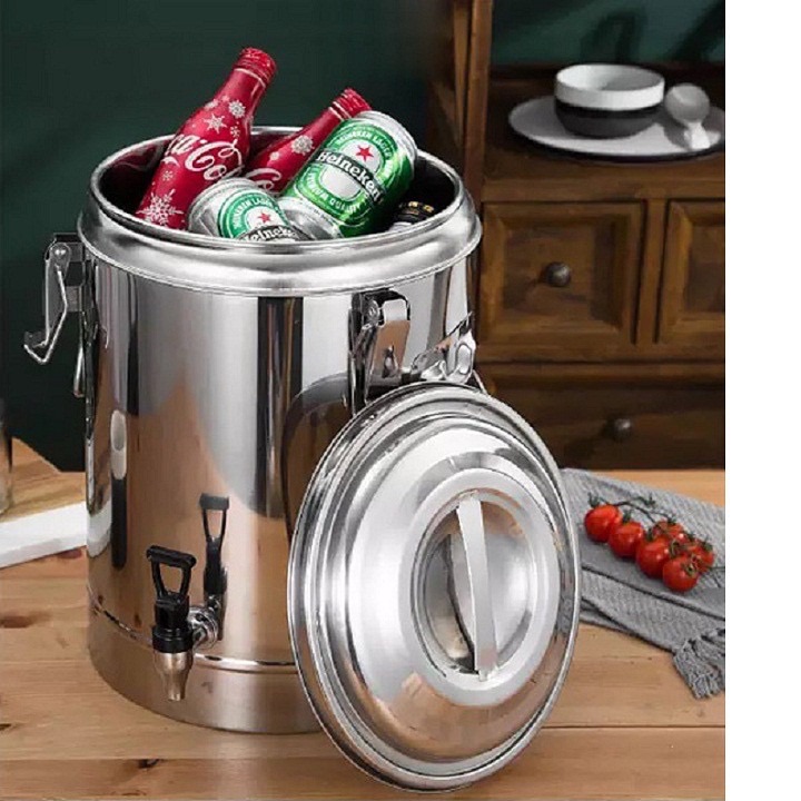 Bình ủ trà sữa nóng lạnh inox 304 toàn phần cao cấp 20 lít