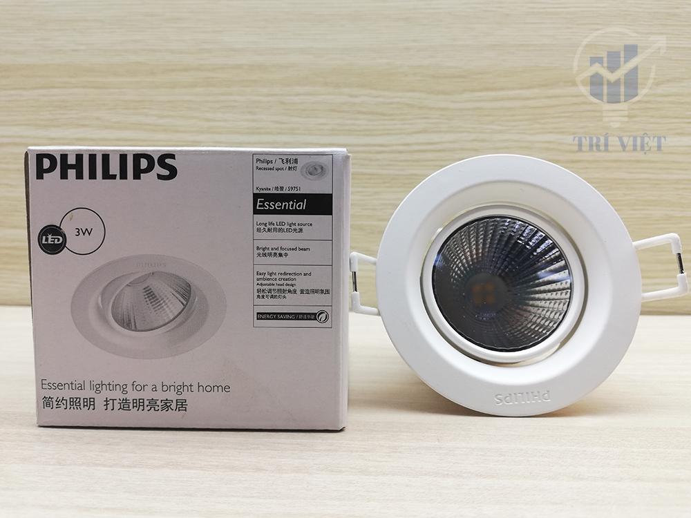 [HCM]COMBO 12 CÂY ĐÈN LED ÂM TRẦN PHILIPS 3W – ĐÈN CHIẾU ĐIỂM