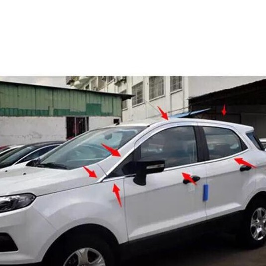 Nẹp viền chân kính, cong kính xe Ecosport 2016-2020 inox cao cấp