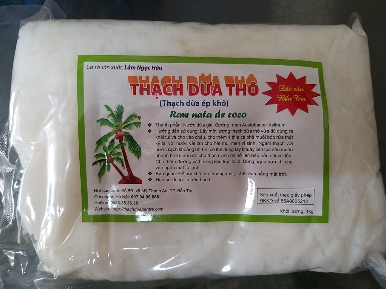 Thạch Dừa Ép Khô (Thạch Dừa Thô)
