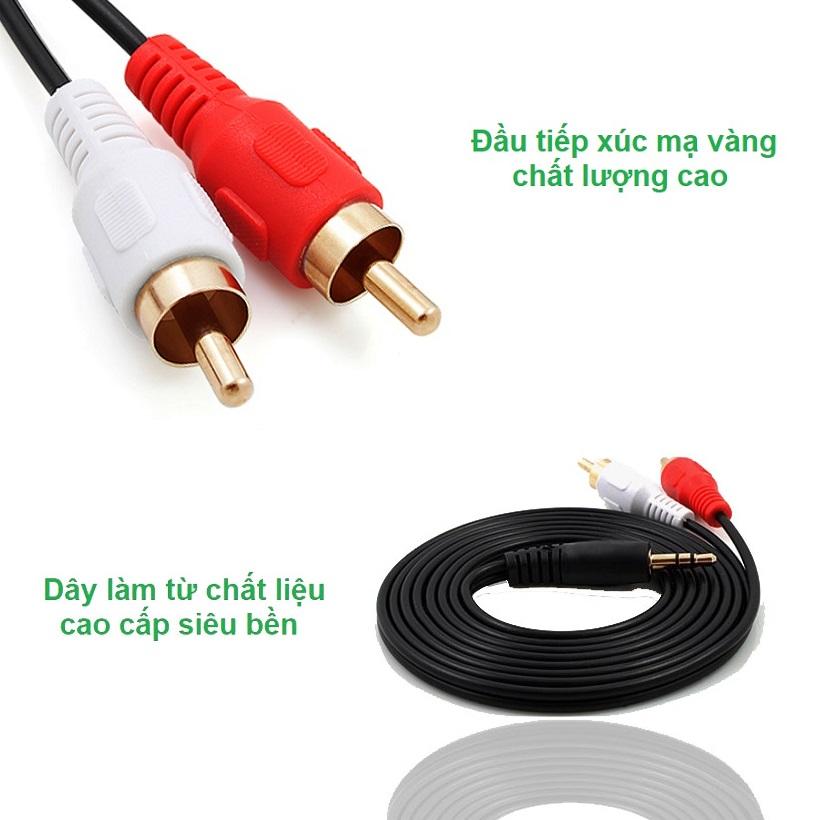 Dây loa 1 đầu 3.5 ra 2 AV dài 10m