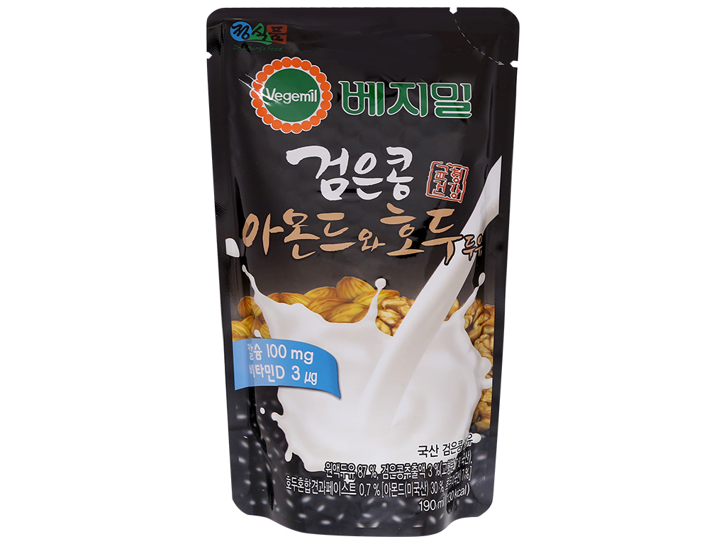 Sữa Đậu Đen, Hạnh Nhân, óc chó Vegemil Túi 190ml