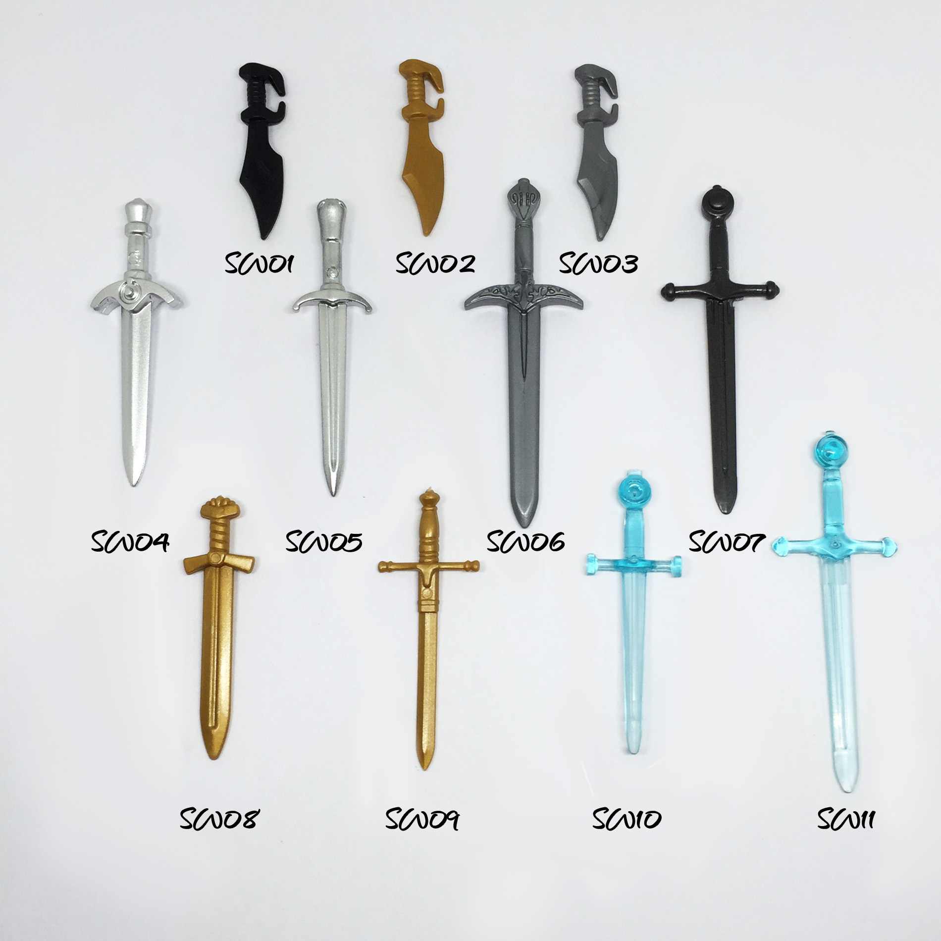 Đồ chơi lắp ráp Nonlego Combo 3 phụ kiện MOC chiến binh trung cổ SW01-SW011