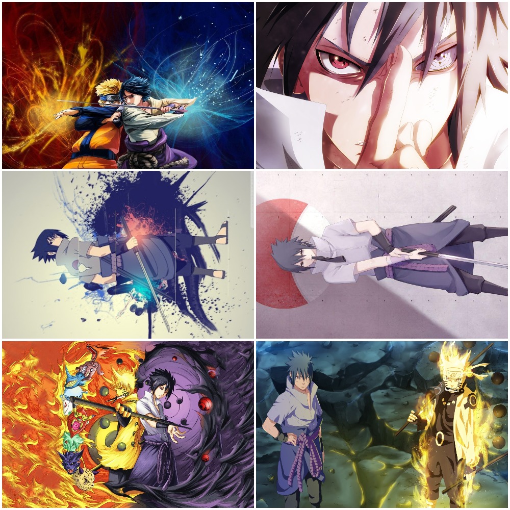 Bộ 6 Áp phích - Poster Anime Naruto (bóc dán) - A3, A4, A5