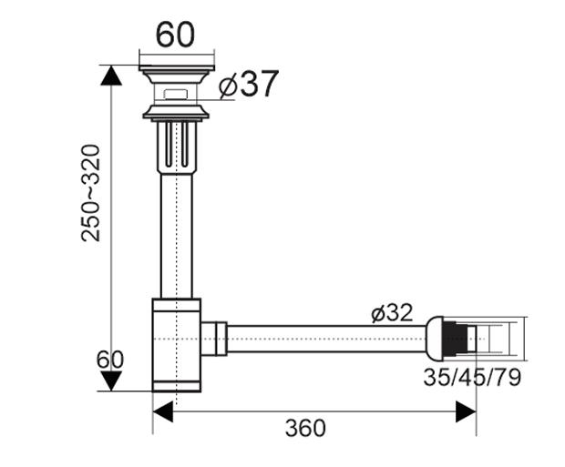 Bộ xi phông & ống xả lavabo ZXP027