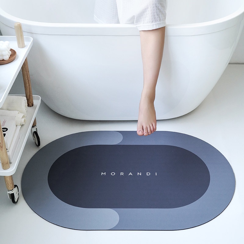 Thảm Chùi Chân Nhà Tắm Silicon HG, Thảm Lau Chân Siêu Mềm, Siêu Dày, Siêu Thấm Nước Chất Liệu Chống Trượt