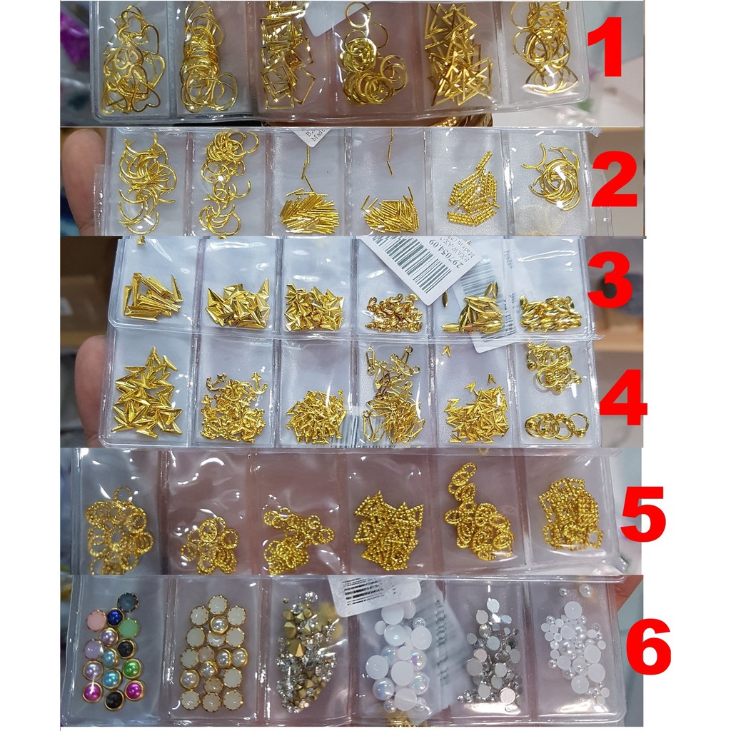 charm kim loại  trang trí móng