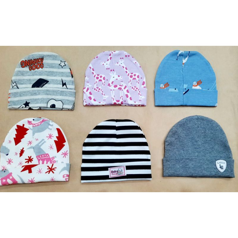 Mũ nỉ cotton 2 lớp thu đông cho bé sơ sinh