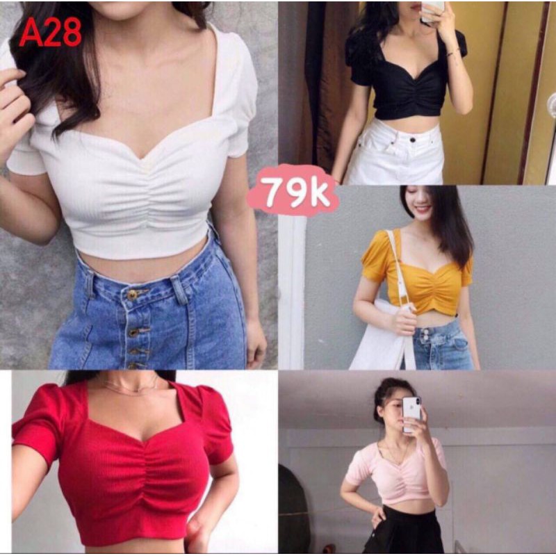 Áo Croptop Rút Ngực Dễ Thương😍
