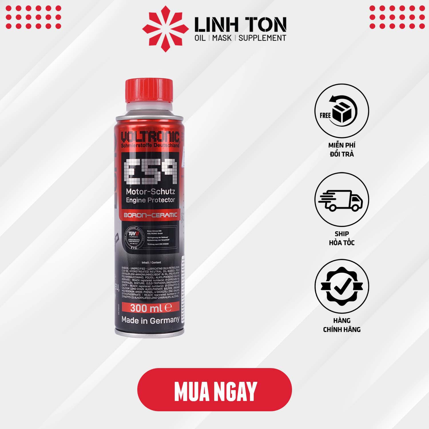Phụ gia phủ sứ Voltronic E59 Motor-Schutz Engine Protector (Ceramic)