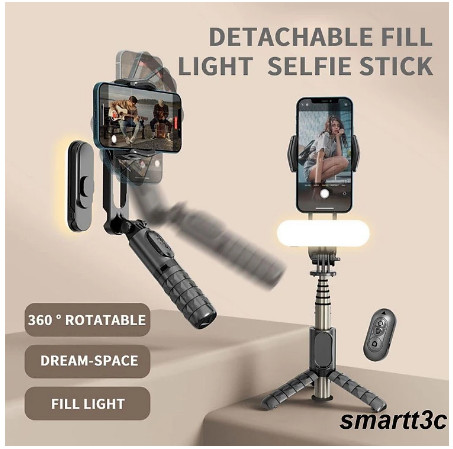 Gậy Chụp Ảnh Selfie Q10S Livestream 3 Chân Có Đèn Led Và Điều Khiển Từ Xa Bluetooth
