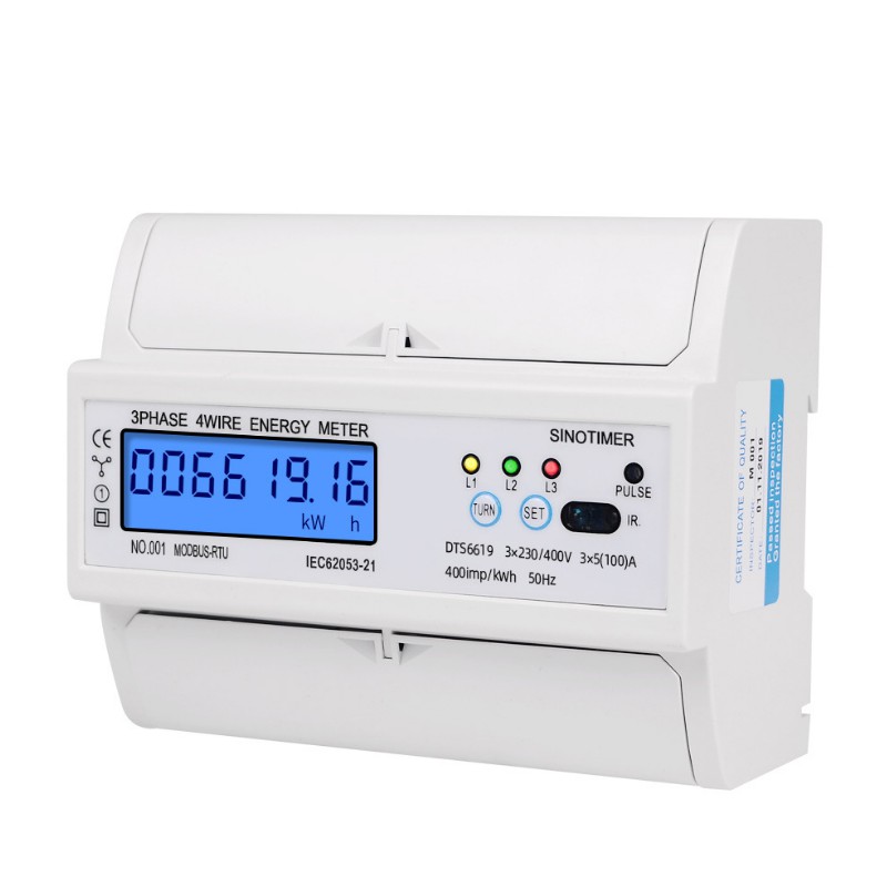 Electronic Meters 3 Phase 6 Parameters 100A Modbus RS485 (Support HomeAssistant)