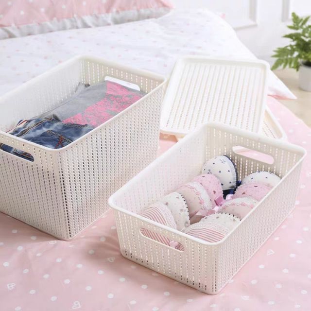 Rổ Đựng Đồ Có Nắp Kiểu Hàn Quốc