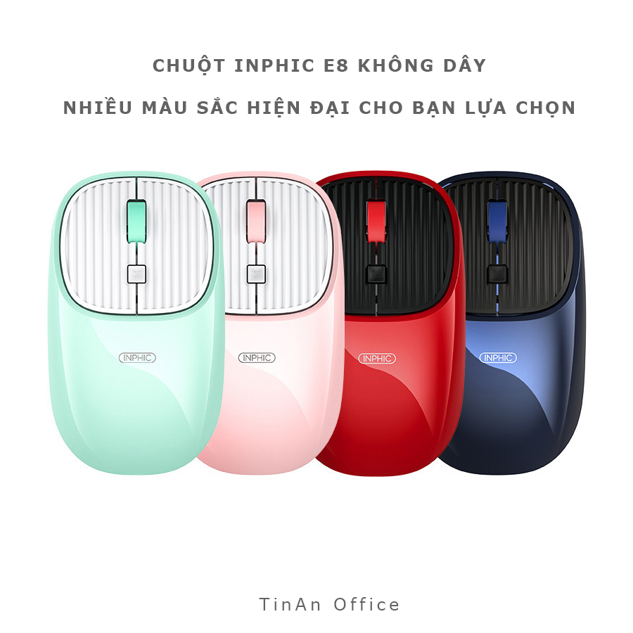 Chuột Không Dây Inphic E8 Chống Ồn, Wireless Mouse