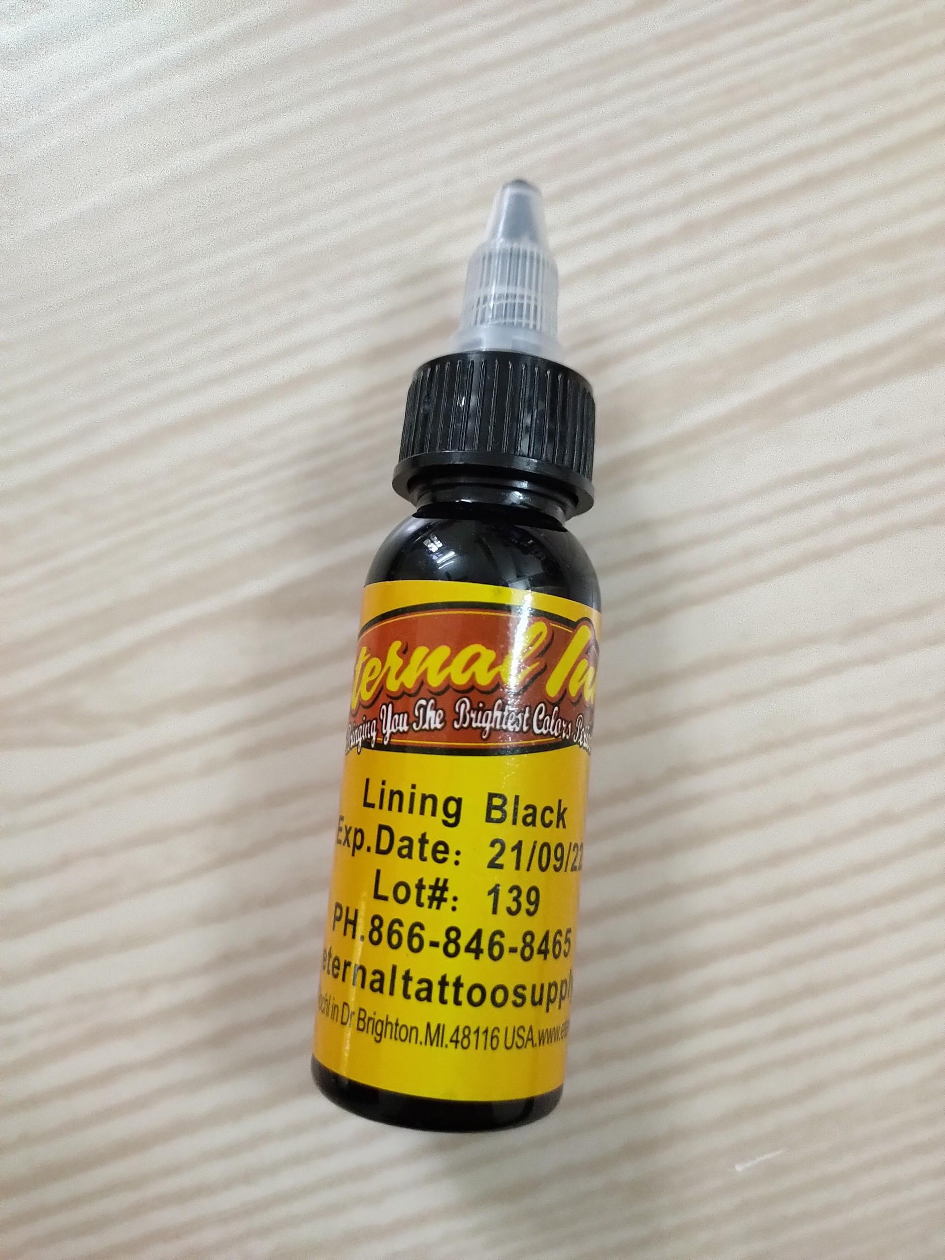 Mực tập xăm Eternal màu Đen Lining Black 30ml
