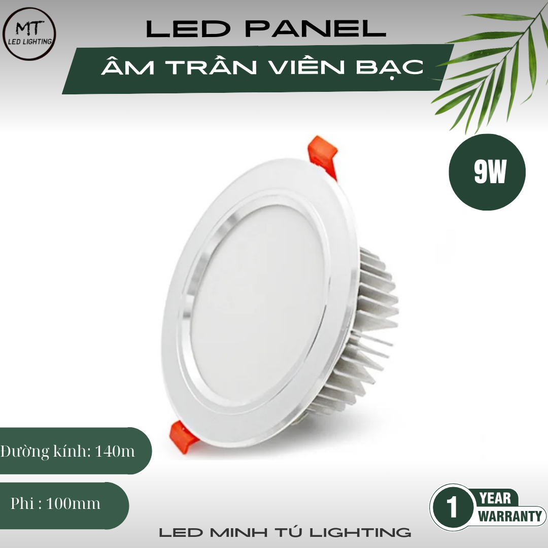 Đèn Âm Trần 7W  3 chế độ- Viền Vàng/Viền Bạc