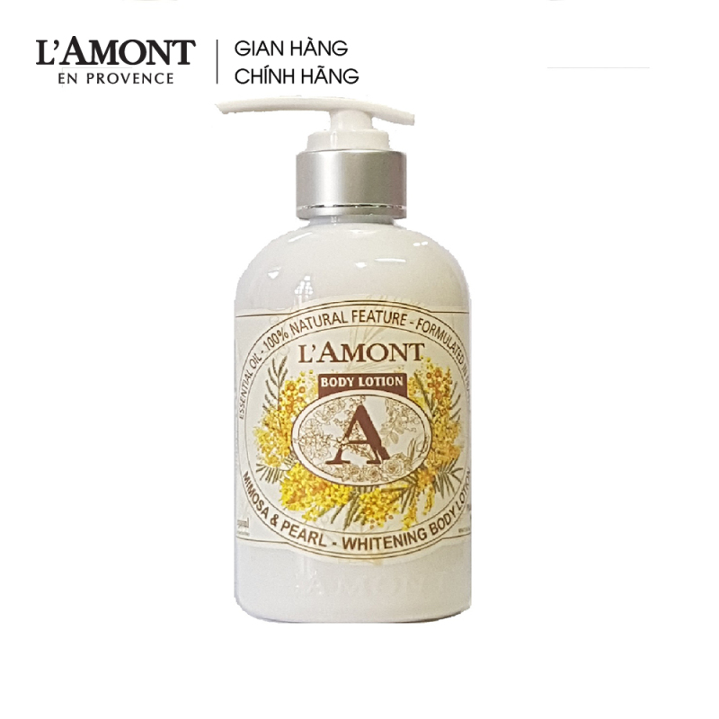 Sữa dưỡng thể Mimosa & Pearl Whitening Body Lotion (hương hoa mimosa) 250ml - Lamont En Provence