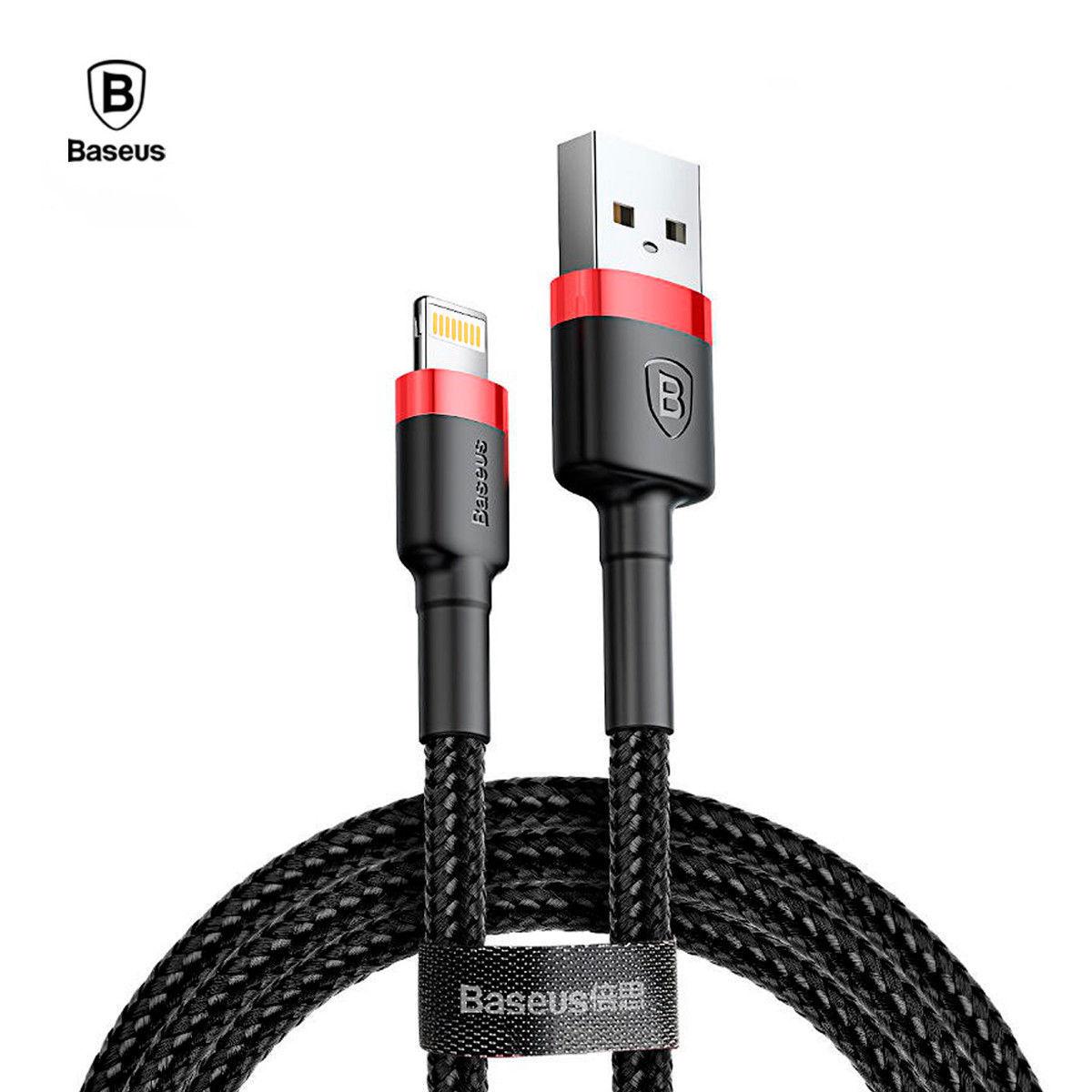 Cáp sạc nhanh, truyền dữ liệu tốc độ cao Baseus Cafule Lightning cho iPhone/ iPad  Dài 2M ( 2.4A, Sạc nhanh, Siêu bền)