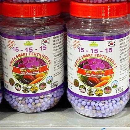 Phân tan chậm hàn quốc npk 15-15-15 - lọ 150gr -mai huy