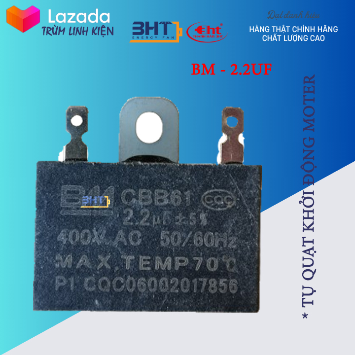 Tụ quạt CBB 2uF & 1.5uF - BM 2.2, BM 2.0 XIN