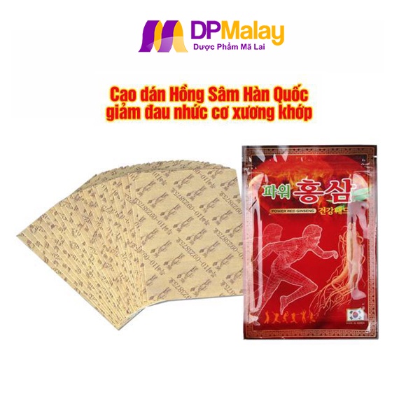 Cao Dán Hồng Sâm Hàn Quốc Màu Đỏ Gói 20 miếng