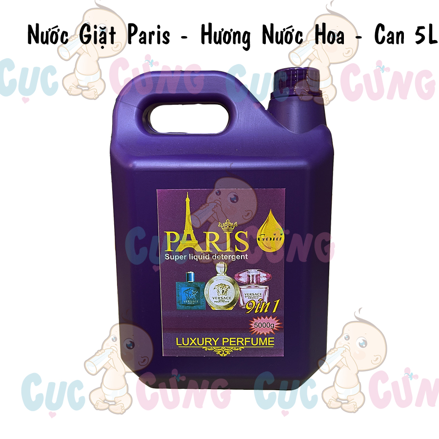 Combo 2 chai nước giặt quần áo Thái Lan Paris 5 lít (Tím + Đen)
