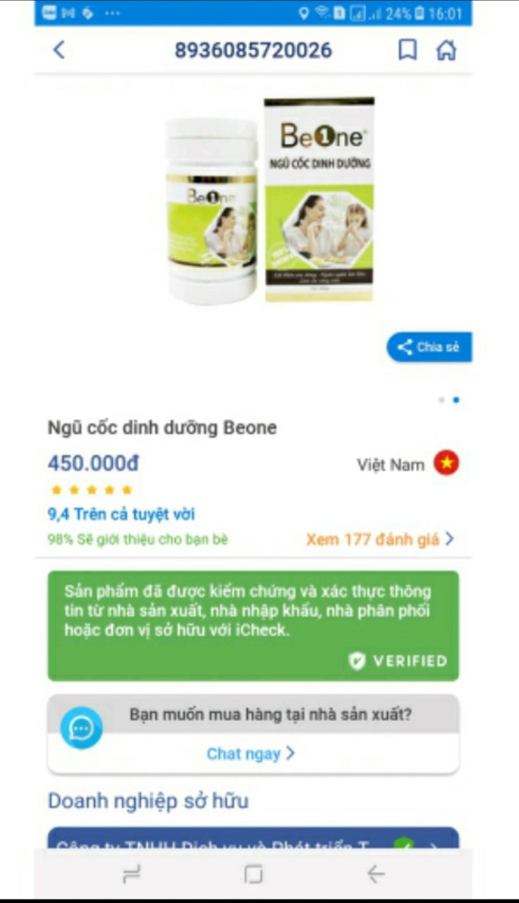 Ngũ Cốc Beone (DATE MỚI 2026) 500G CHÍNH HÃNG