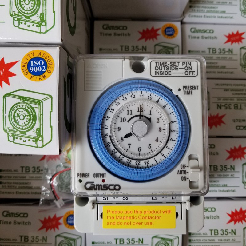 Bộ Công Tắc Hẹn Giờ Cơ Rơle Timer 24 Giờ Camsco Model TB35N