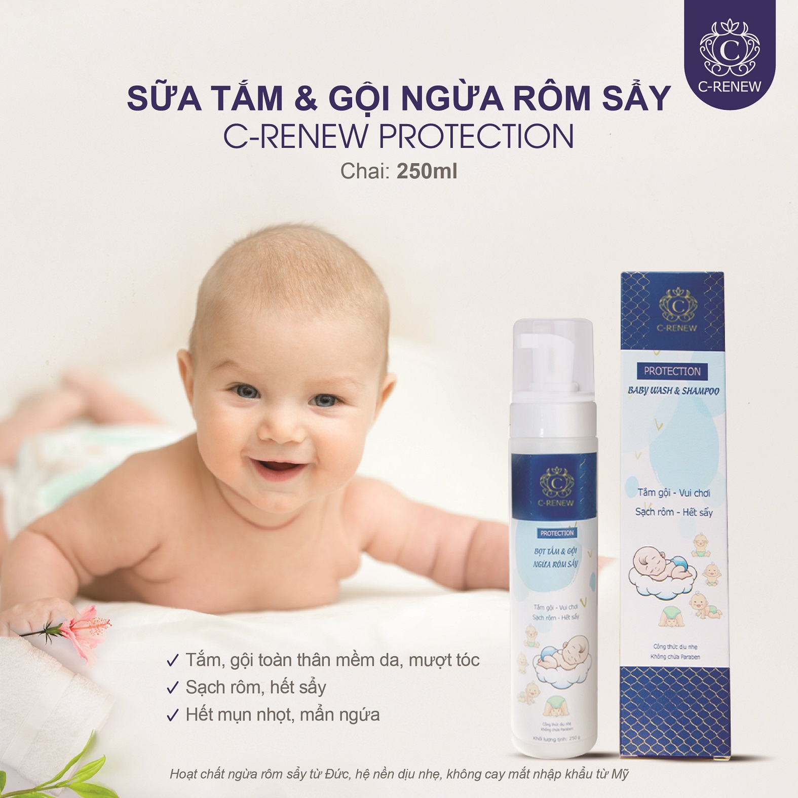 Sữa Tắm & Gội cho bé sơ sinh và trẻ nhỏ C