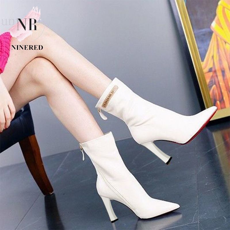 Giầy Bốt Cao Gót Da Mềm Hàn Quốc Giày Cổ Cao Hàn Quốc