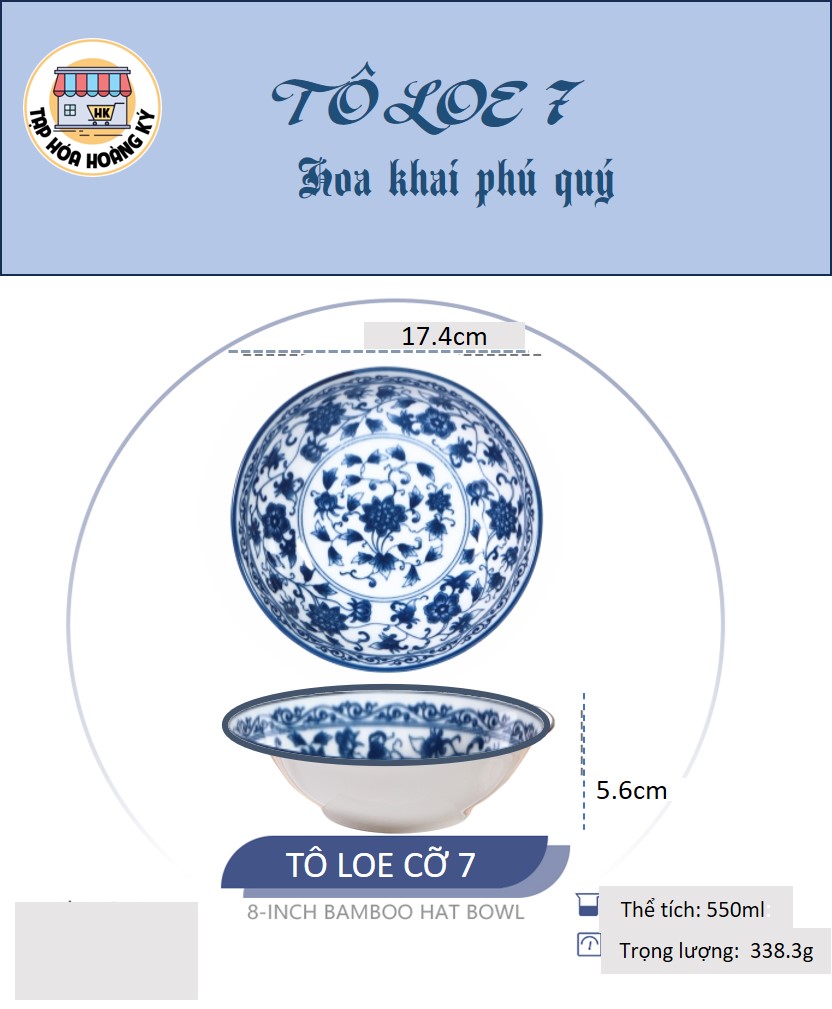 TÔ LOE GỐM SỨ 4D HOA KHAI PHÚ QUÝ ĐỦ SIZE ( 6 ,7, 8)