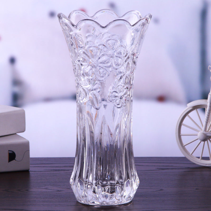 Lọ hoa thủy tinh cao cấp 20cm, 25cm, 30cm (Họa Tiết Ngẫu Nhiên)