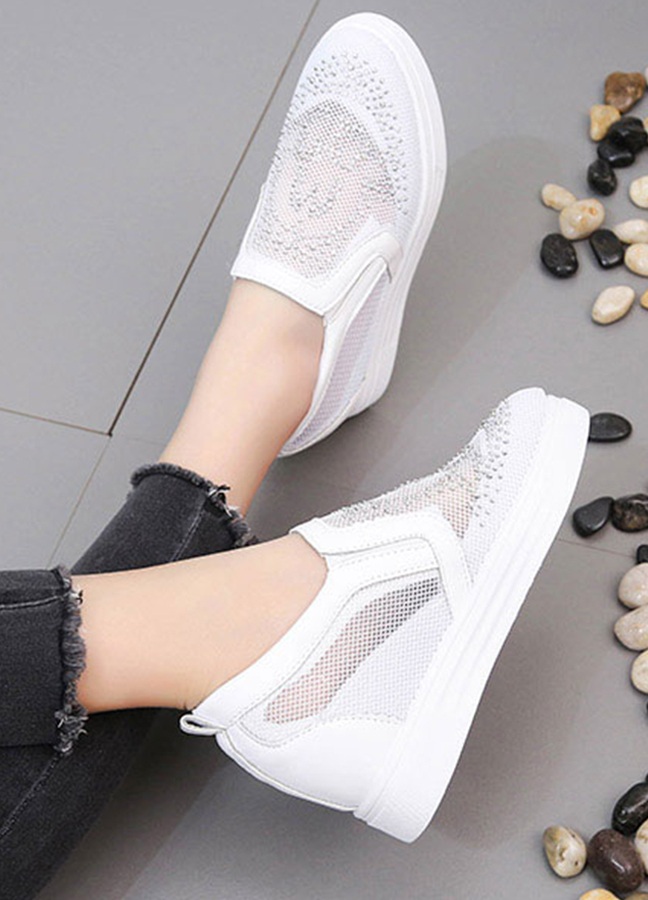 [HCM]Giày slip on độn lưới V6 S294 giày độn đế cao 6cm êm chân không đau thoải mái khi đi lại