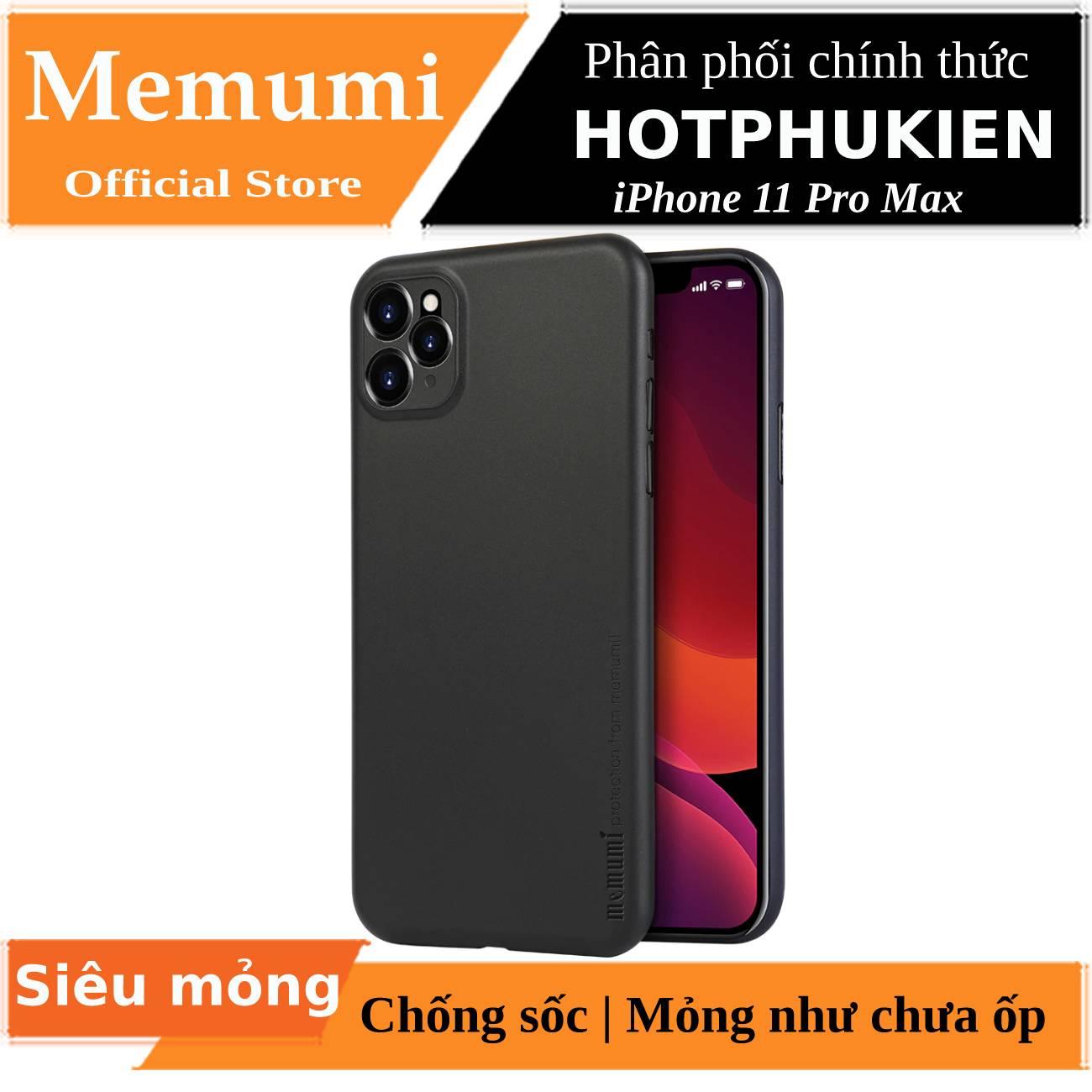 [HCM]Ốp lưng nhám siêu mỏng 0.3mm cho iPhone 11 Pro Max (6.5 inch) hiệu Memumi có gờ bảo vệ camera - Phân phối bởi Hotphukien