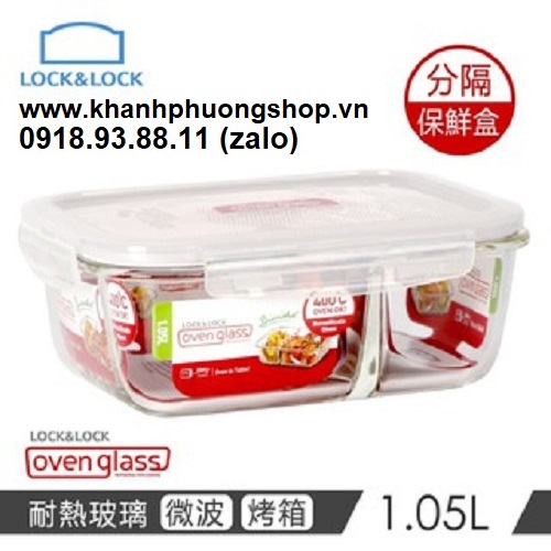 [HCM]hộp thủy tinh lock&lock 2 ngăn - hộp thủy tinh