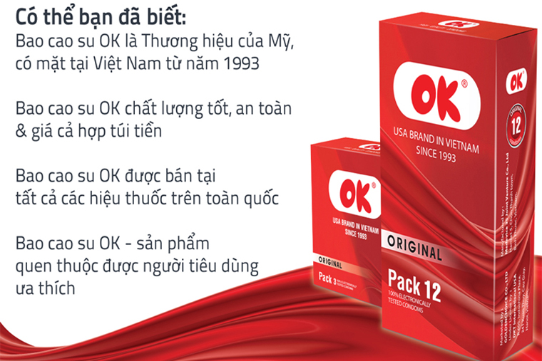 Bao cao su OK hộp 3 cái