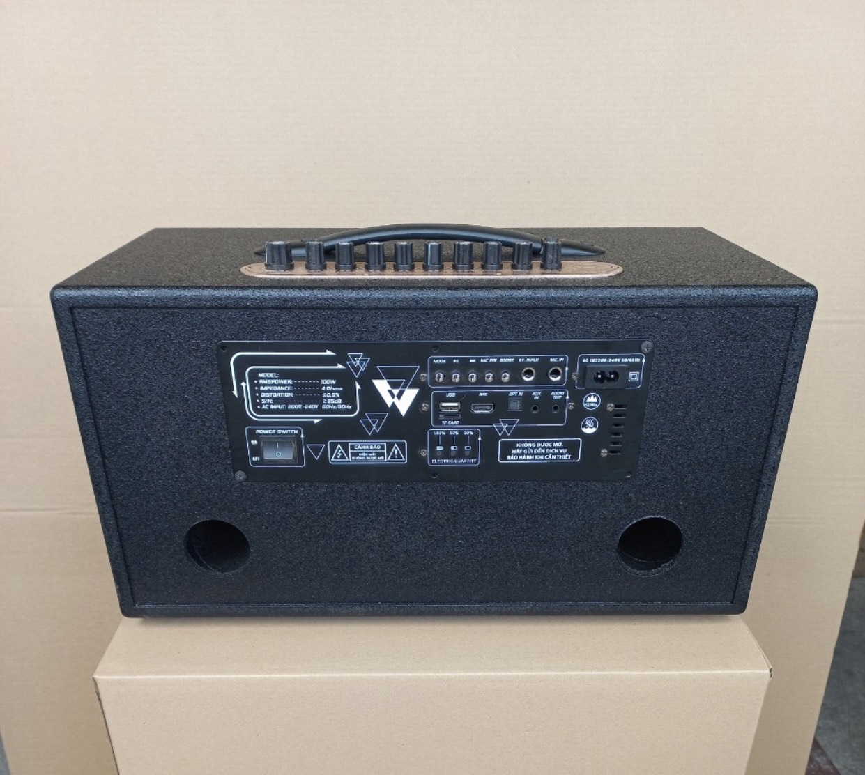 VỎ THÙNG LOA XÁCH TAY MINI 16 ĐÔI - LƯỚI VẢI