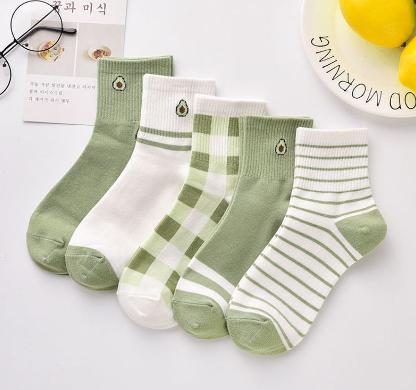 Set 5 đôi tất vớ nữ cổ lỡ mix bơ
