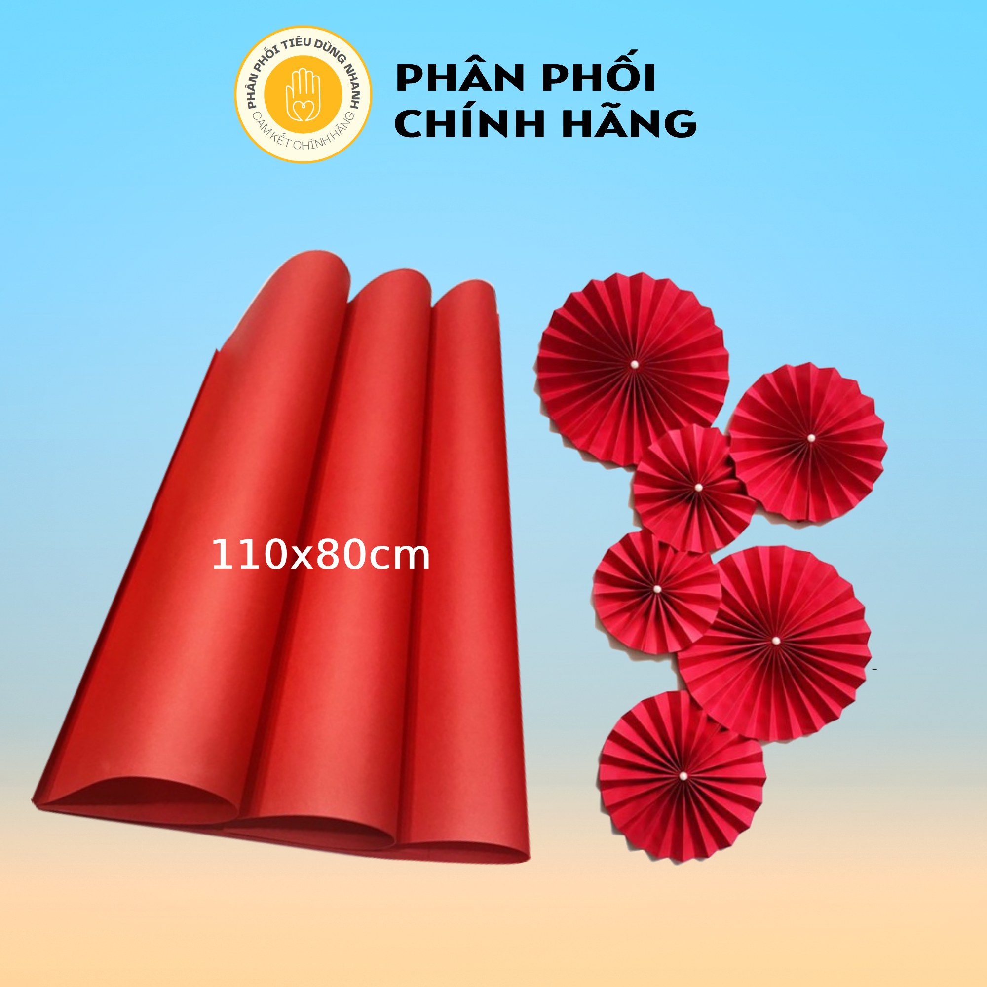 Giấy xếp quạt trang trí tết size 110x80cm