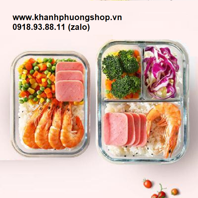 [HCM]hộp cơm thủy tinh 2 ngăn