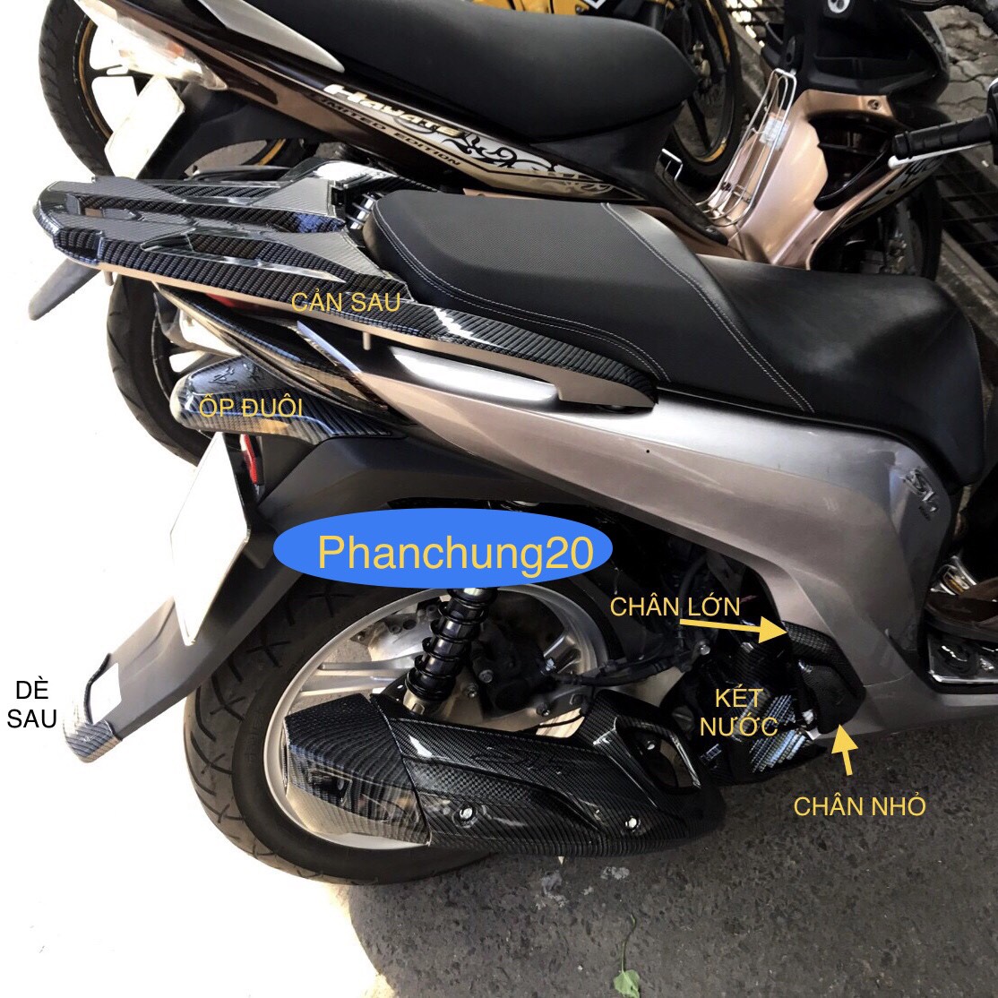 SH 2017 2018 2019 ỐP KÉT NƯỚC ( QUẠT GIÓ ) DÙNG CHO ĐỜI XE SH CACBON / CROM