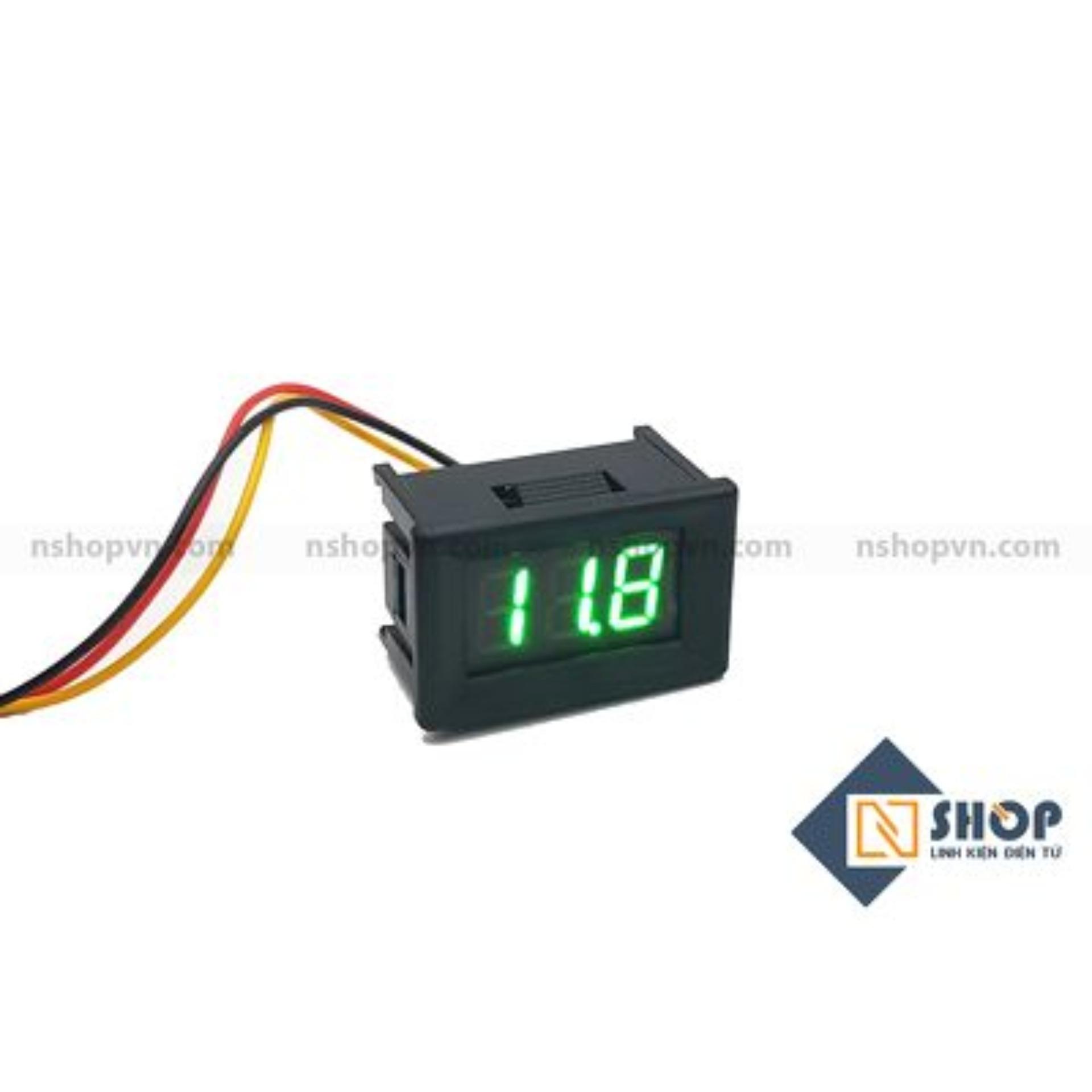 Đồng hồ đo điện áp 3 dây 100VDC Xanh Lá